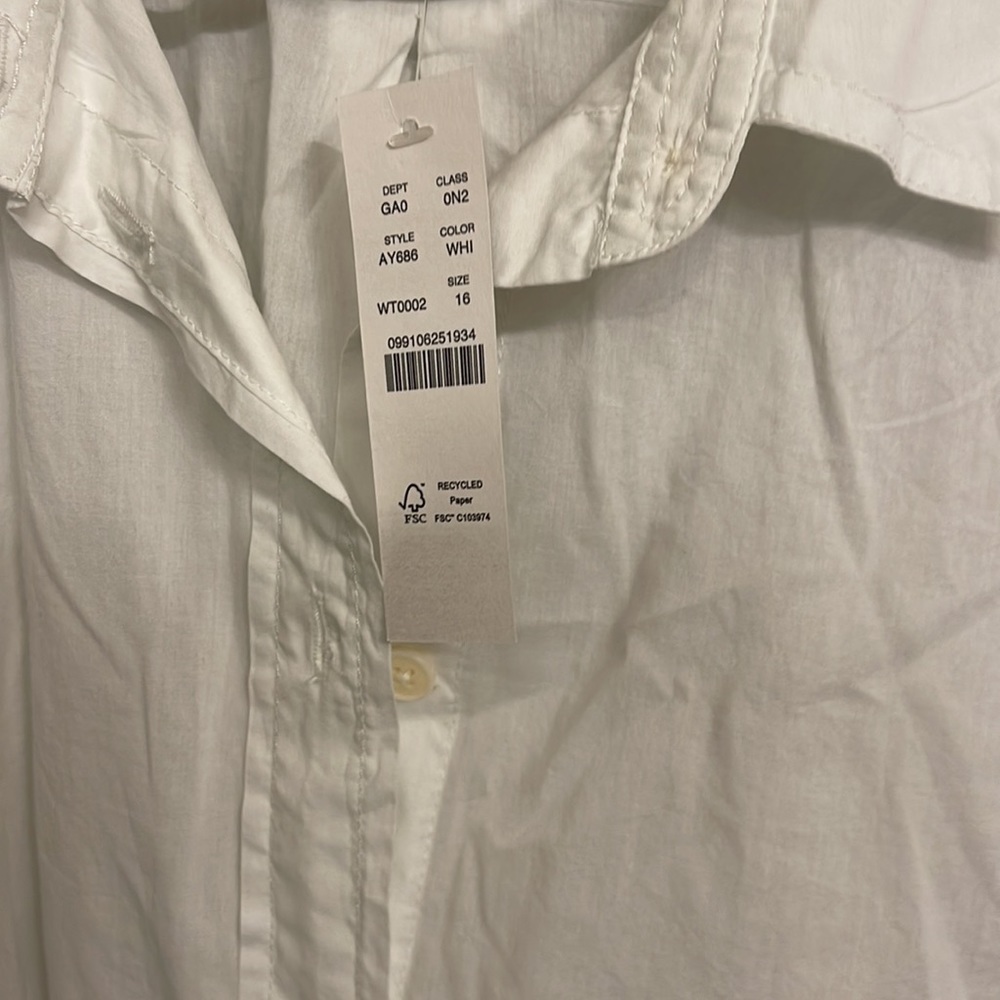 J. crew white. Ruffle sleeve button down - Picture 2 of 3